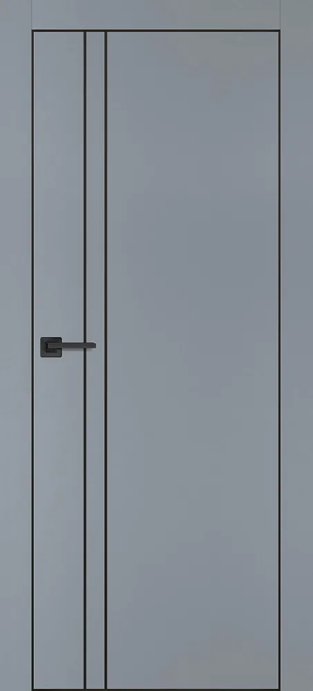 Фото Межкомнатная дверь PX-20  черная кромка с 4-х ст. Серый матовый
