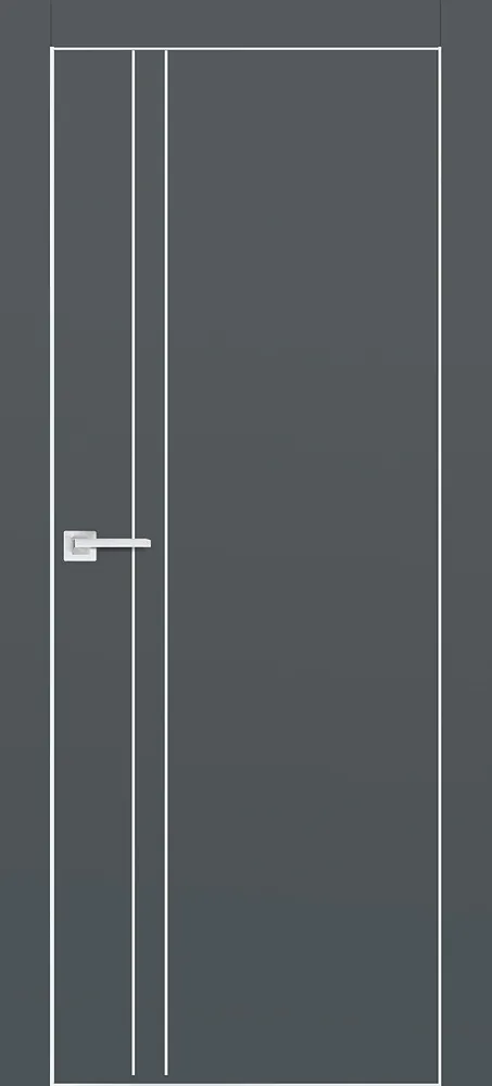 Межкомнатная дверь PX-20  AL кромка с 4-х ст. Графит матовый