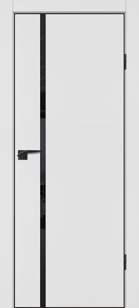 Межкомнатная дверь P-22  кромка ABS черная c 4-х ст. Белый матовый