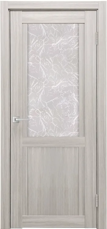 Фото Межкомнатная дверь Легенда К-12 тон Белая лиственница Остекление Гранит прозрачный